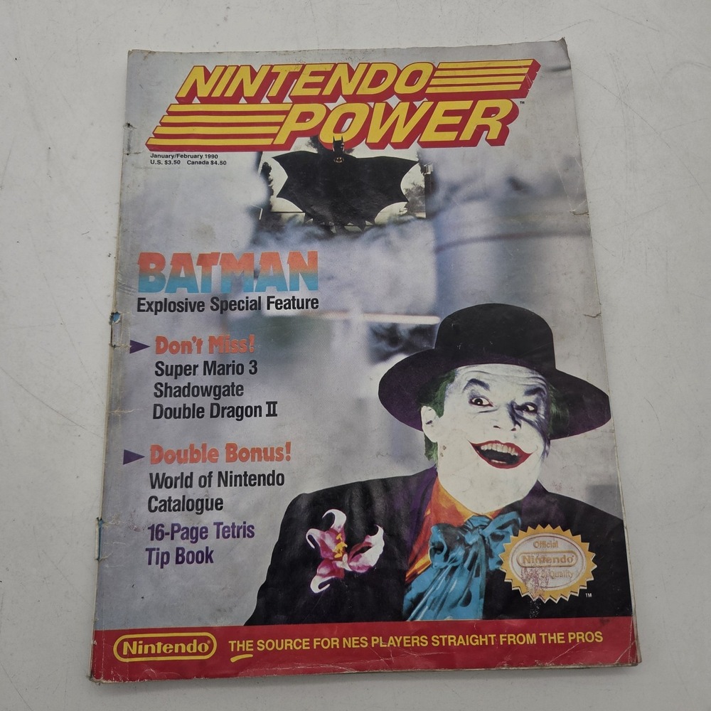 Nintendo Power Jan/Feb 1990 Batman Special Super Mario 3 Shadowgate No Poster